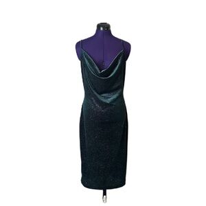 Lulus Dark Green Sparkle Velvet Dress